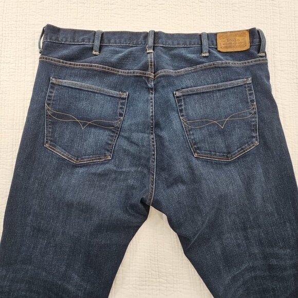 Ralph Lauren Polo Hampton Jeans Big Men's 42Bx30 Straight Leg Dark Wash Stretch - Picture 14 of 16